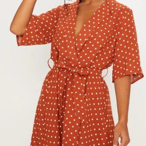 NEW TerraCotta Polka Dot Dress